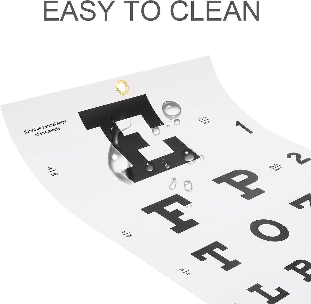 Snellen Eye Chart for Vision Testing - 20 Feet Wall Chart with Patching Kit