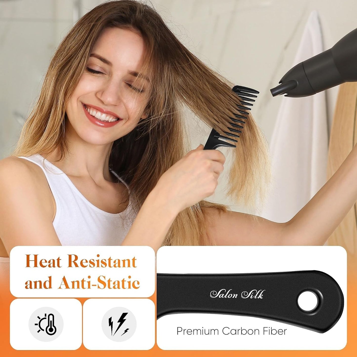 4-Piece Hair Comb Set for Detangling & Styling - Lightweight & Durable