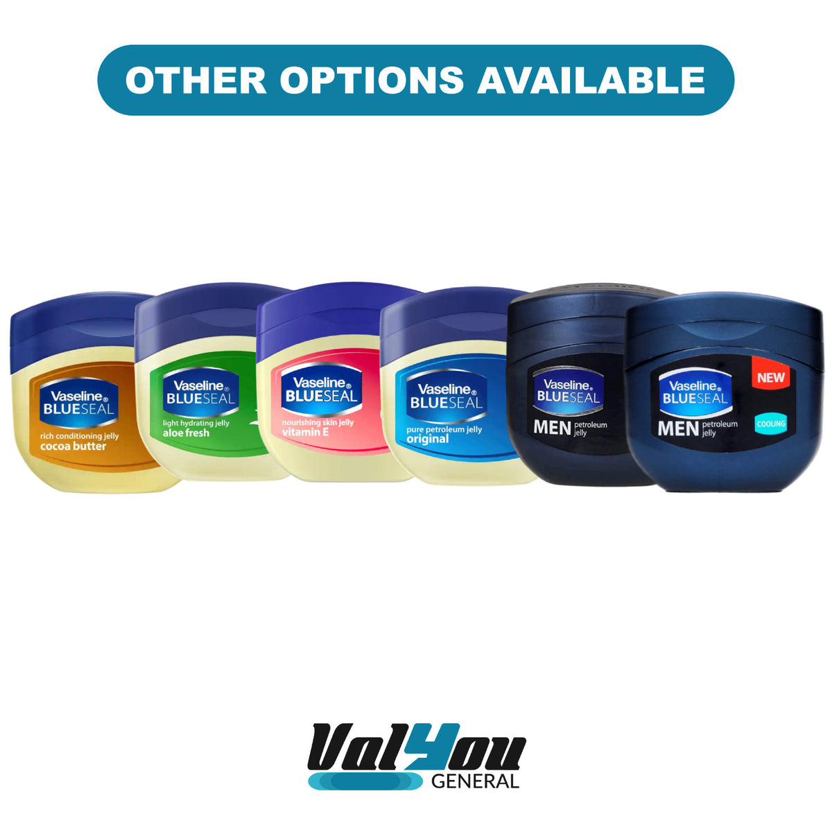 6x Jars Vaseline Blue Seal Men's Cooling Petroleum Jelly | 8.5oz Fast