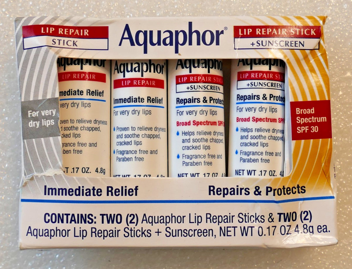Moisturising Lip Repair & SPF 30 Sunscreen Sticks 4-Pack - Hydrating Lip Balm