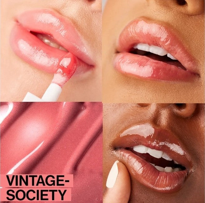 4 Pack Lip Oil Set - Moisturizing Lip Care with Vintage Society Flavors