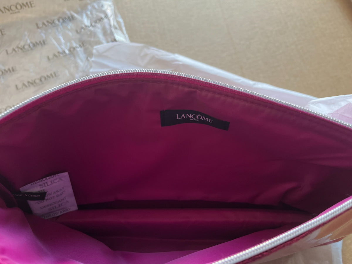 Pink Makeup Toiletry Bag Faux Leather 12x7 Inches - Travel Organizer