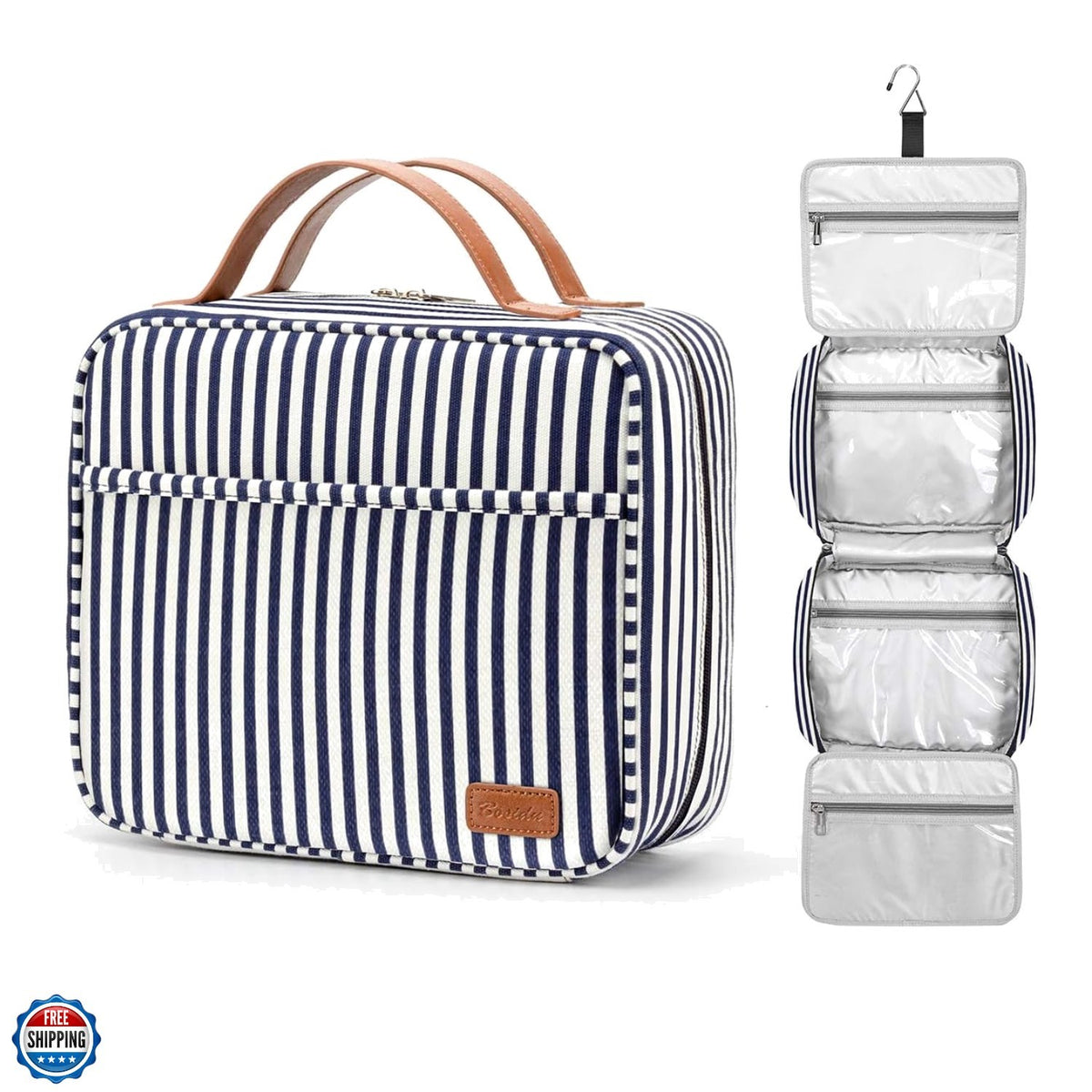 Large Capacity Hanging Travel Toiletry Bag for Women with Waterproof Compartments