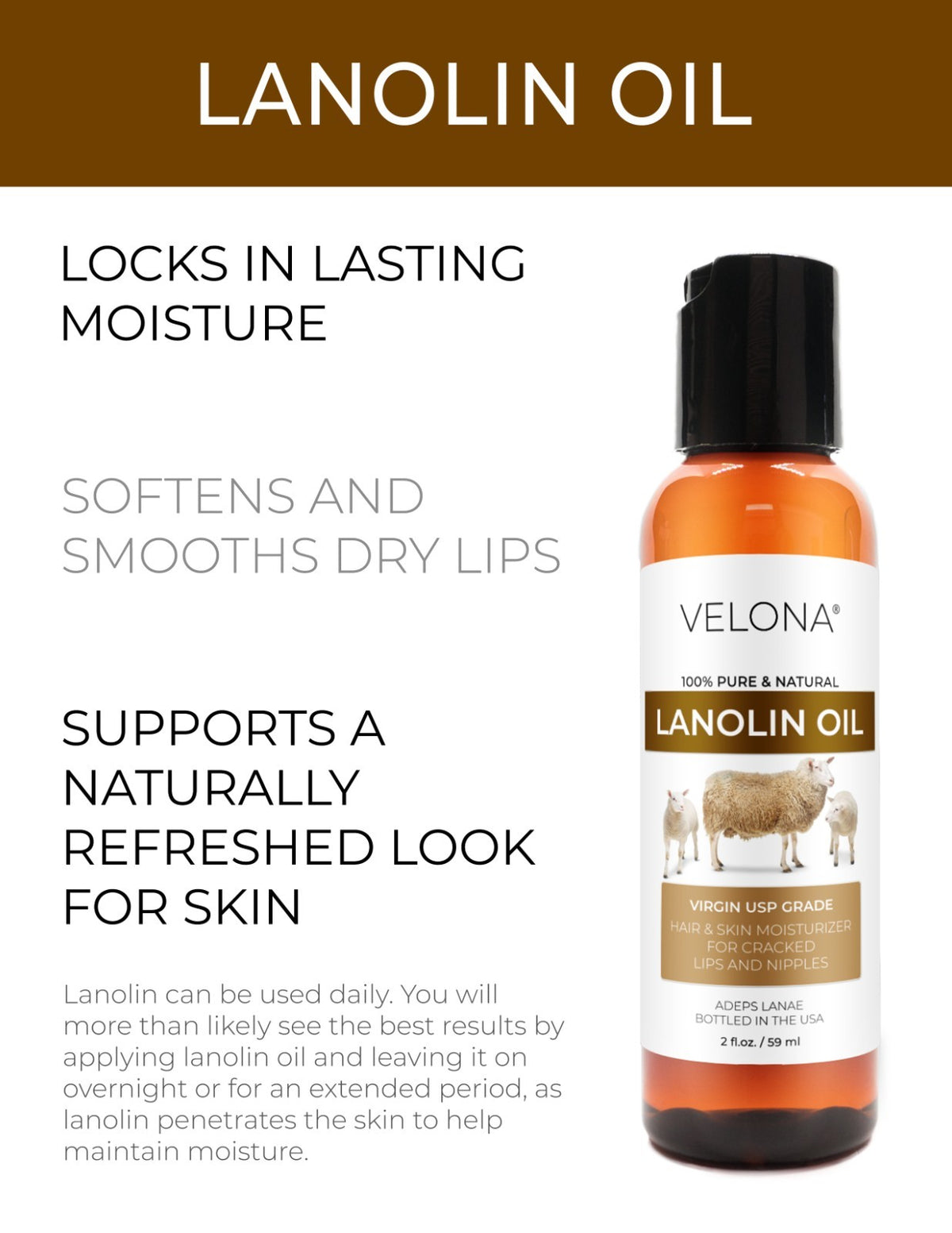 Lanolin Oil USP Grade - 100% Pure Cold Pressed