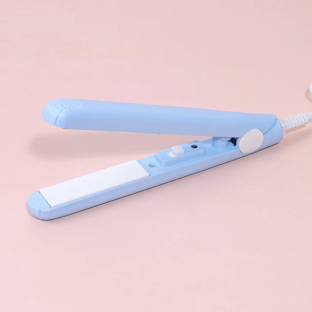 Mini Portable Hair Straightener Curling Iron 2-in-1 Ceramic Styling Tool