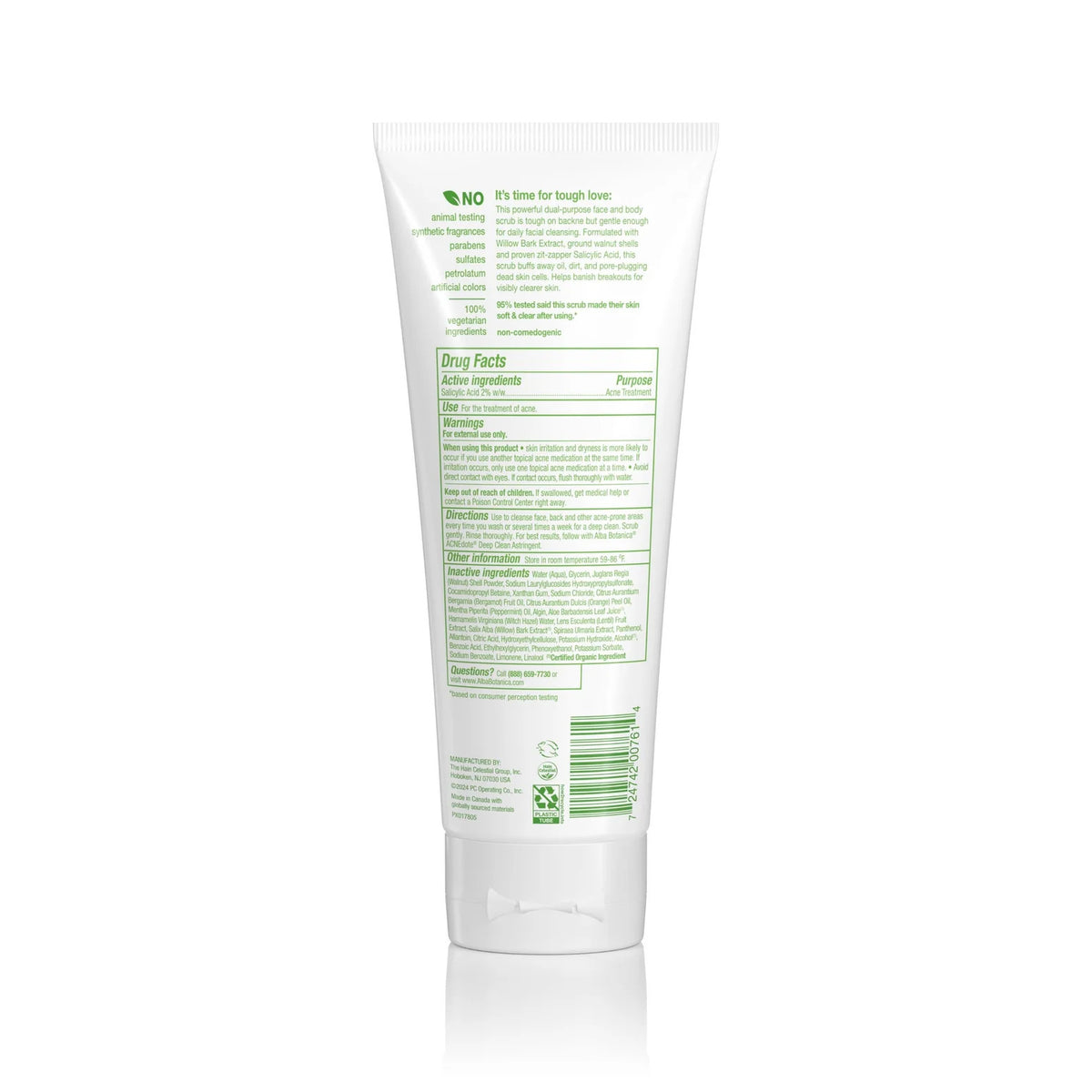 Acne Face & Body Scrub Oil-Free Maximum Strength 8oz - Clear Skin
