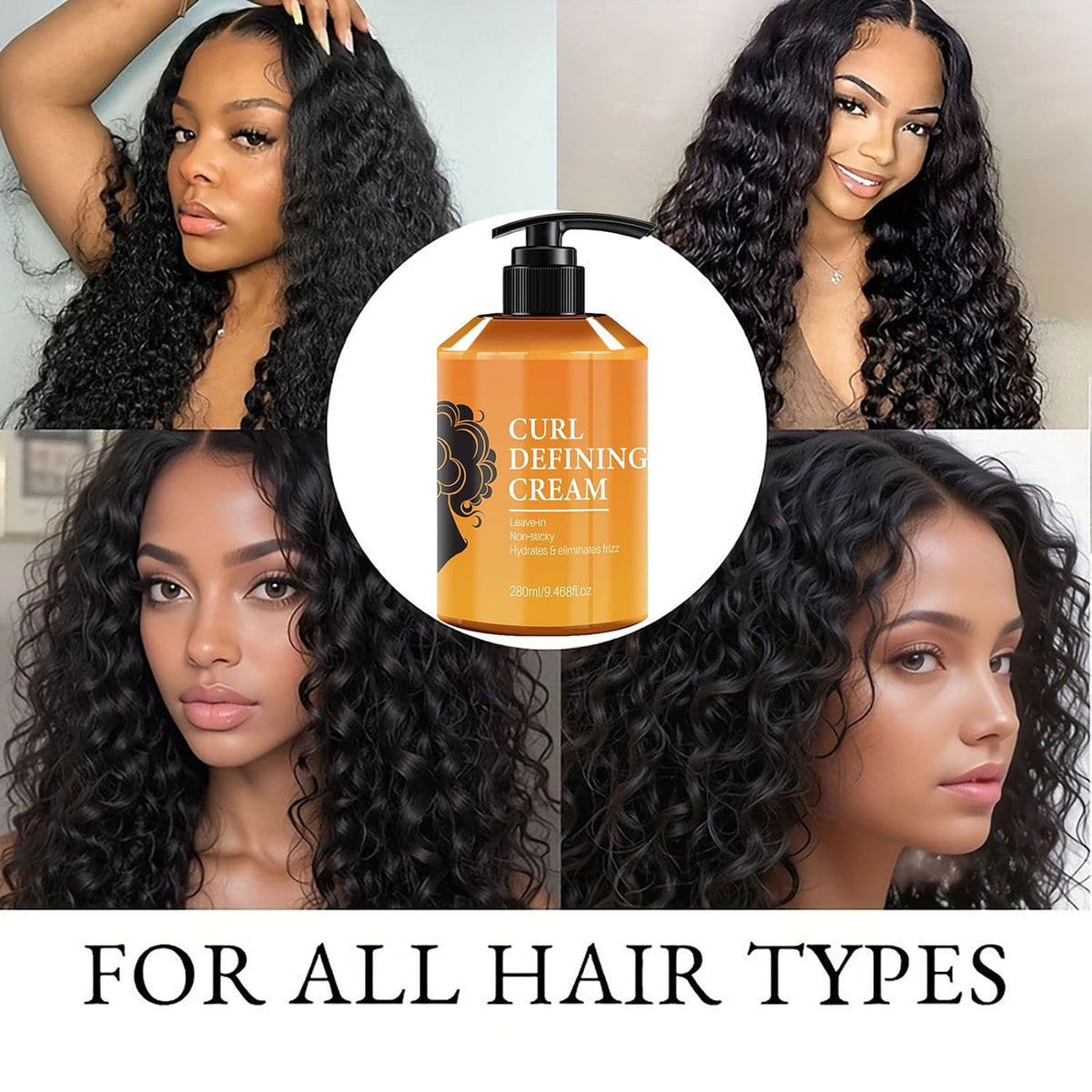 Argan Oil Curl Defining Cream for Natural Curly Hair - Anti Frizz & Moisturizing