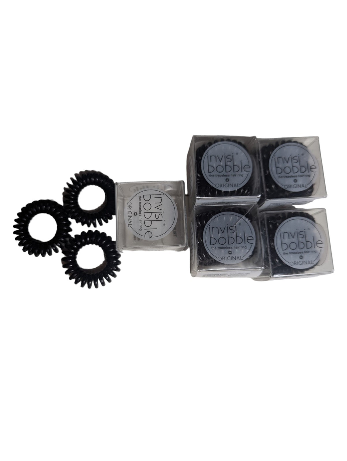 Lot Of Invisibobble Original Traceless Hair Ponytail Rings Black New
