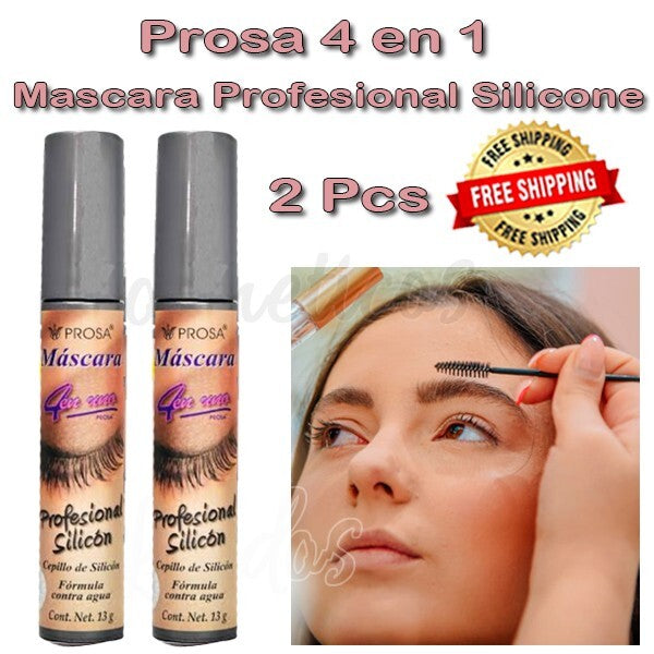 4-in-1 Silicone Eyelash Mascara Set - Waterproof, Professional Formula