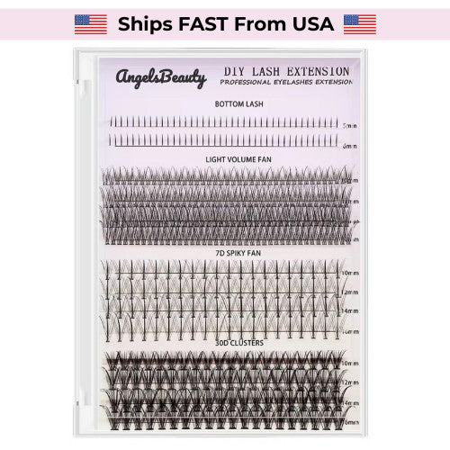 False Eyelash Extension Kit 480 Pieces Wispy Natural Fluffy Clusters