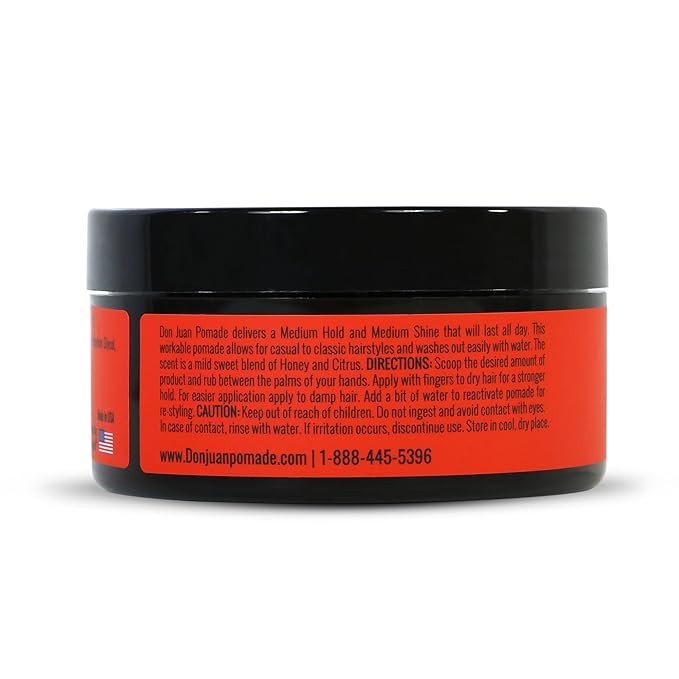 Don Juan Medium Hold & Shine Pomade - Water-Based 4oz Pack of 3