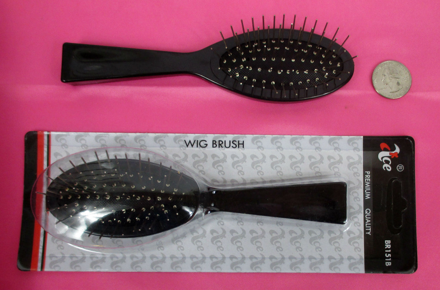 Metal Bristle Wig Brush 6.5 Inch - Plastic Body, Multiple Pack Sizes