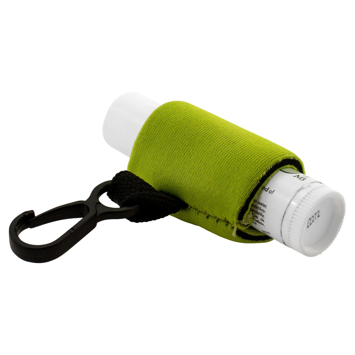 Green Lip Balm Holder Clip - Neoprene Lipstick Holster Keychain
