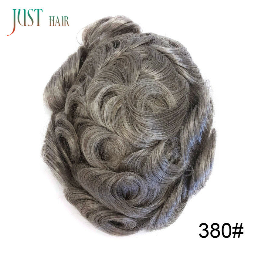 Men's Bleached Lace Front Hair Replacement Toupee - Natural Hairline, Virgin Human Hair