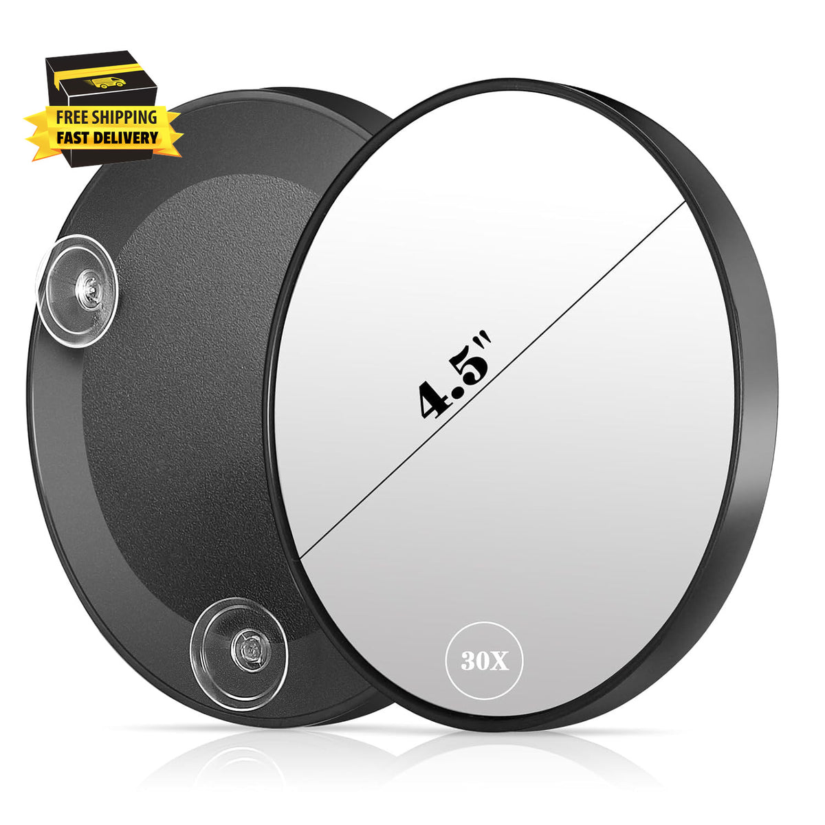 30X Magnifying Makeup Mirror - 4.5 Inch Handheld Travel & Wall Mount