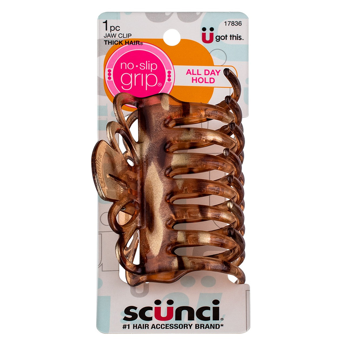 6 Pack No Slip Hair Claw Clips for Thick Hair - Brown, Light Brown, Black