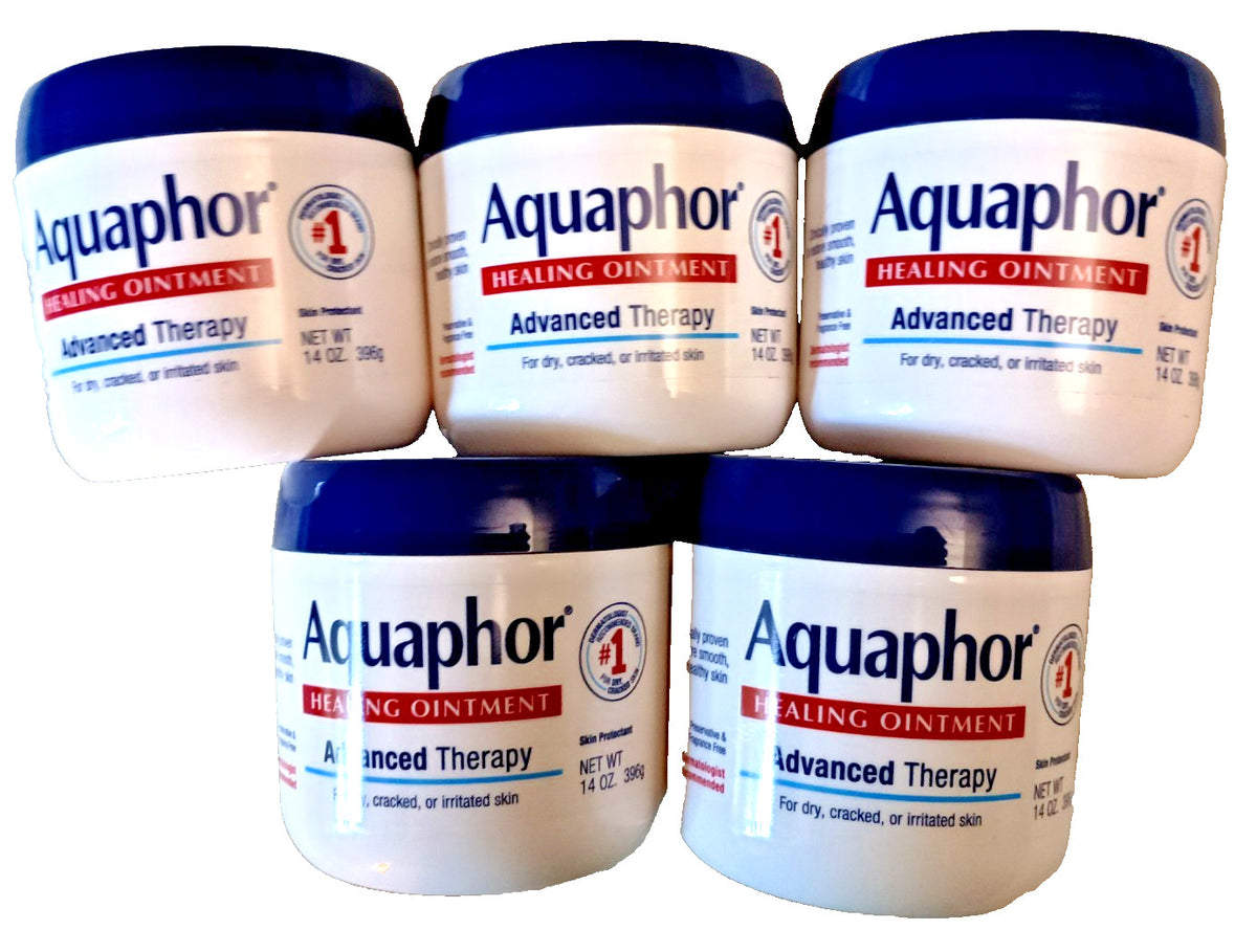 Aquaphor Healing Ointment Advanced Therapy Skin Protectant, 14 oz, 5 Pack