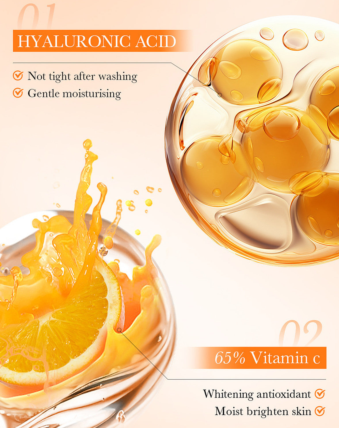 Vitamin C Facial Cleanser with Hyaluronic Acid - Antioxidant Deep Clean 100g
