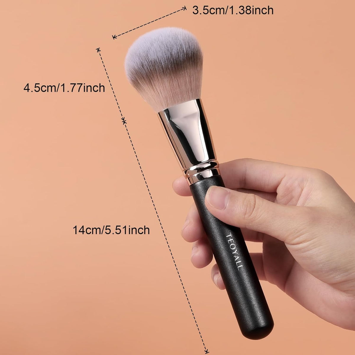 Setting Powder Brush - Ultra Plush Synthetic Bristles, Black Handle