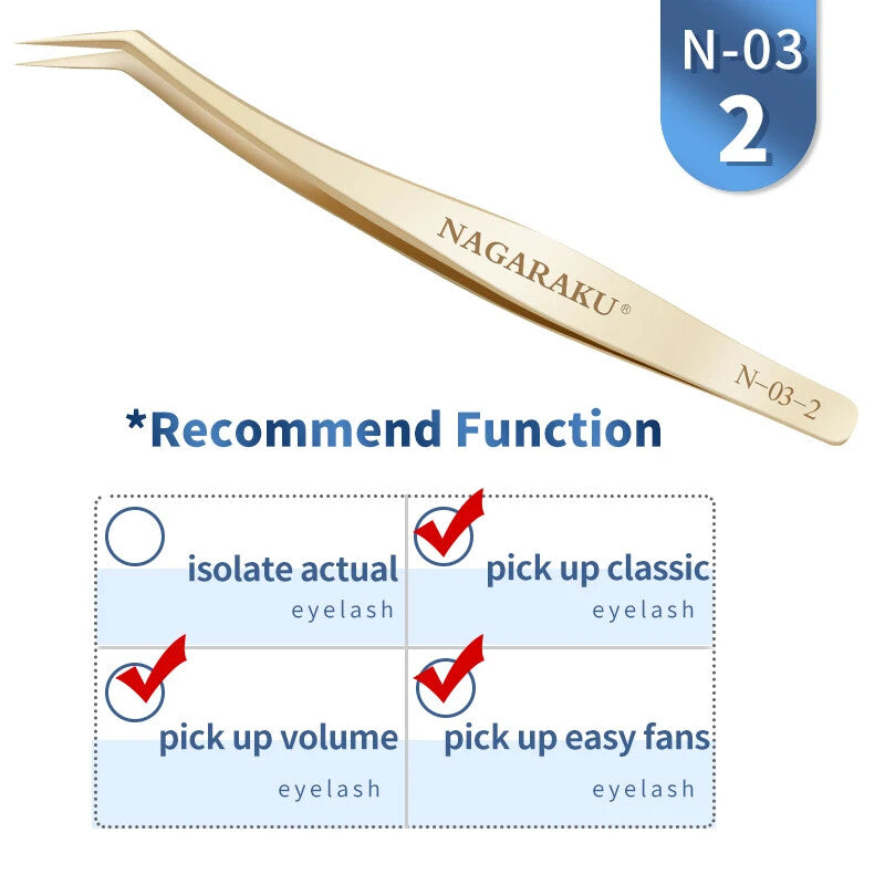 Eyelash Extension Tweezers Stainless Steel 3D Makeup Lash Applicator