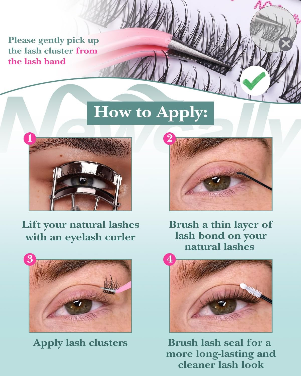 Natural Lash Clusters Kit 8-12mm - Short Eyelashes, 54 Clusters per Length (Pack of 1)