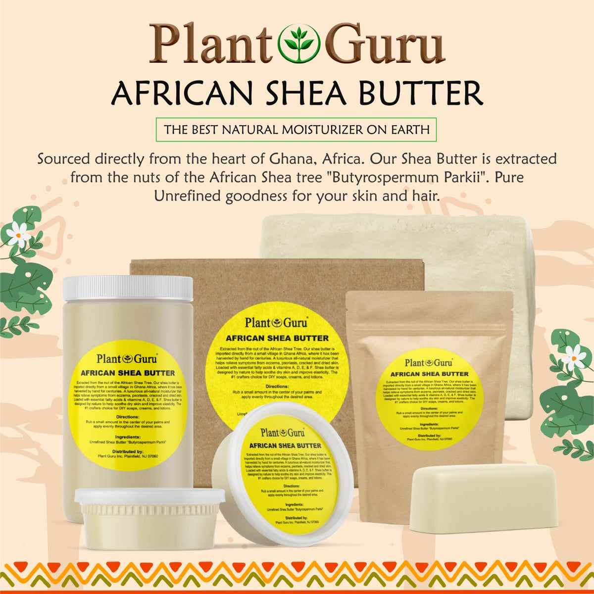 Raw African Shea Butter 8 oz - 100% Pure Organic Unrefined