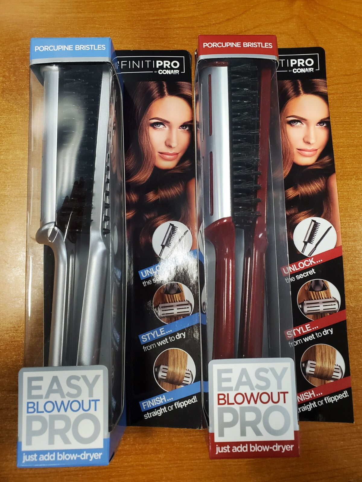 Conair Easy Blowout Pro Large Porcupine Hair Brush Set - Multiple Colors