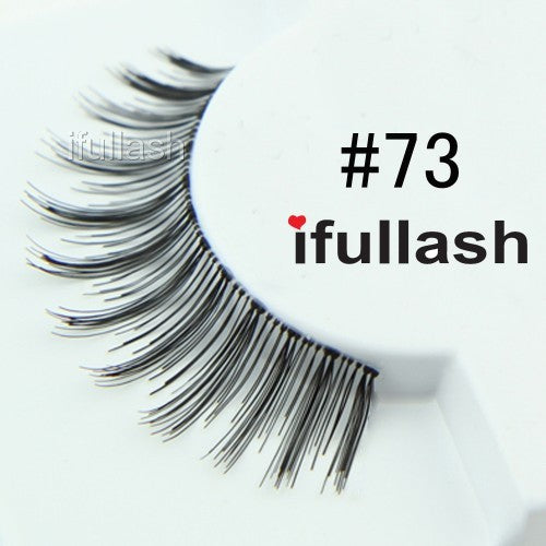 6 or 12 Pairs of 100% Human Hair False Eyelashes - Natural Look, Black