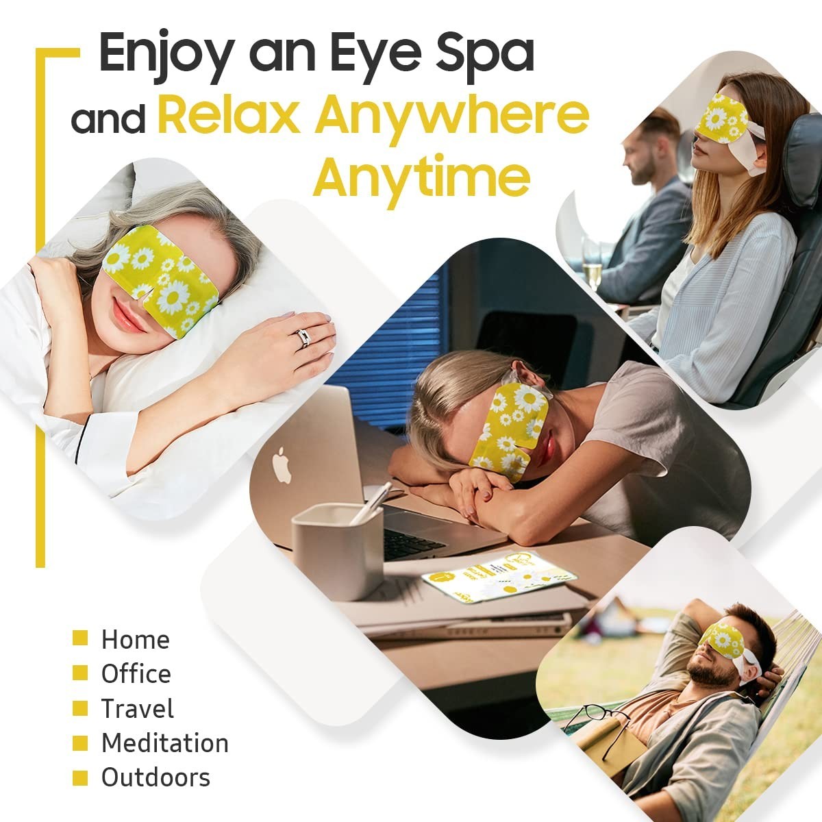 Disposable Heated Eye Masks 10-Pack for Stress Relief and Relaxation