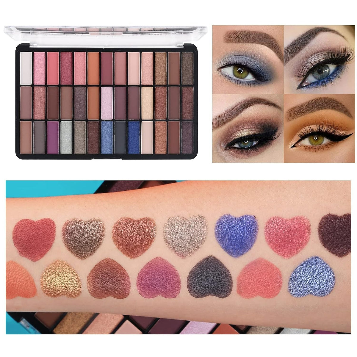 Makeup Set for Women 39-Color Nude & Smokey Eyeshadow Palette with Lipstick & Tools