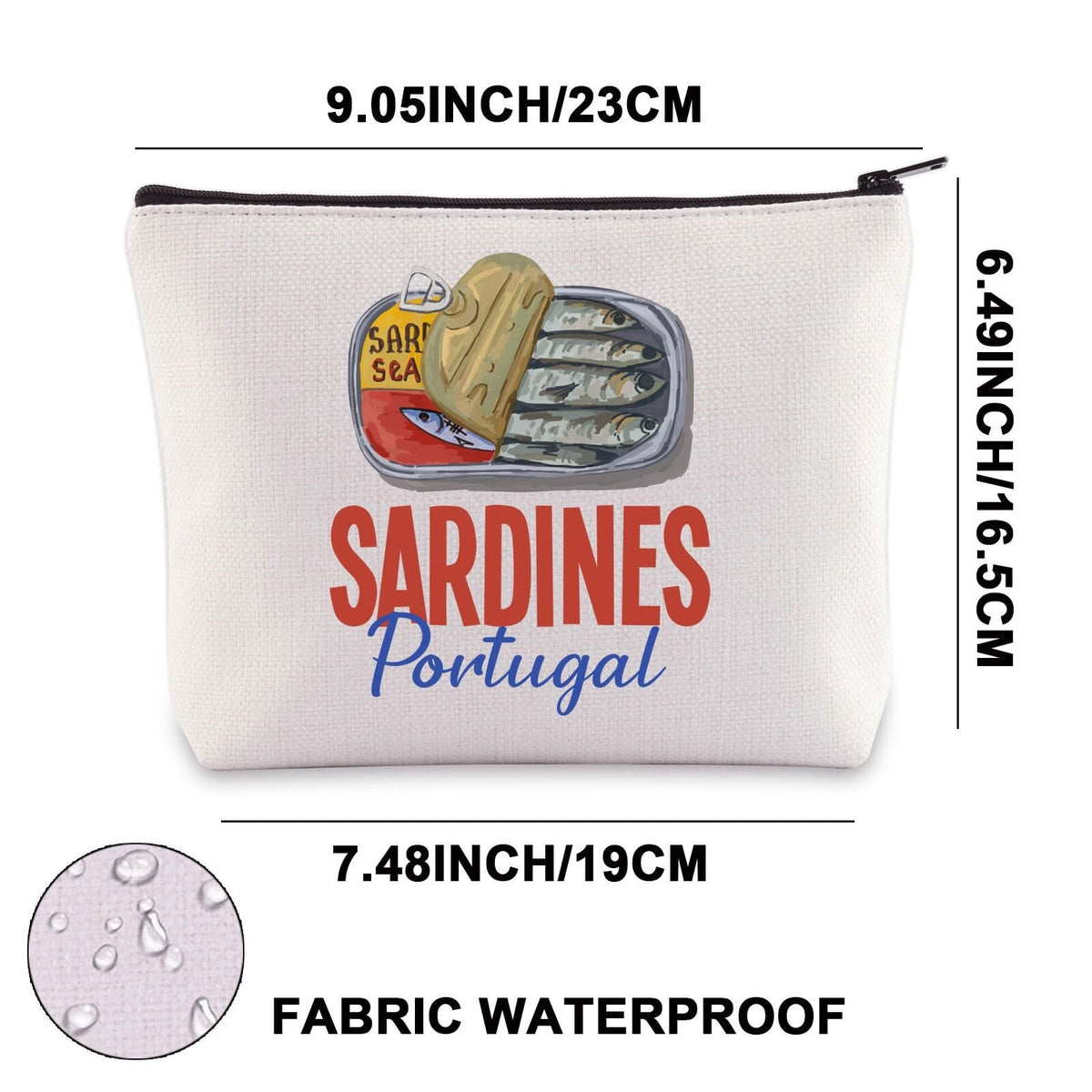 Sardine Tin Makeup Bag - Waterproof Cosmetic Travel Pouch