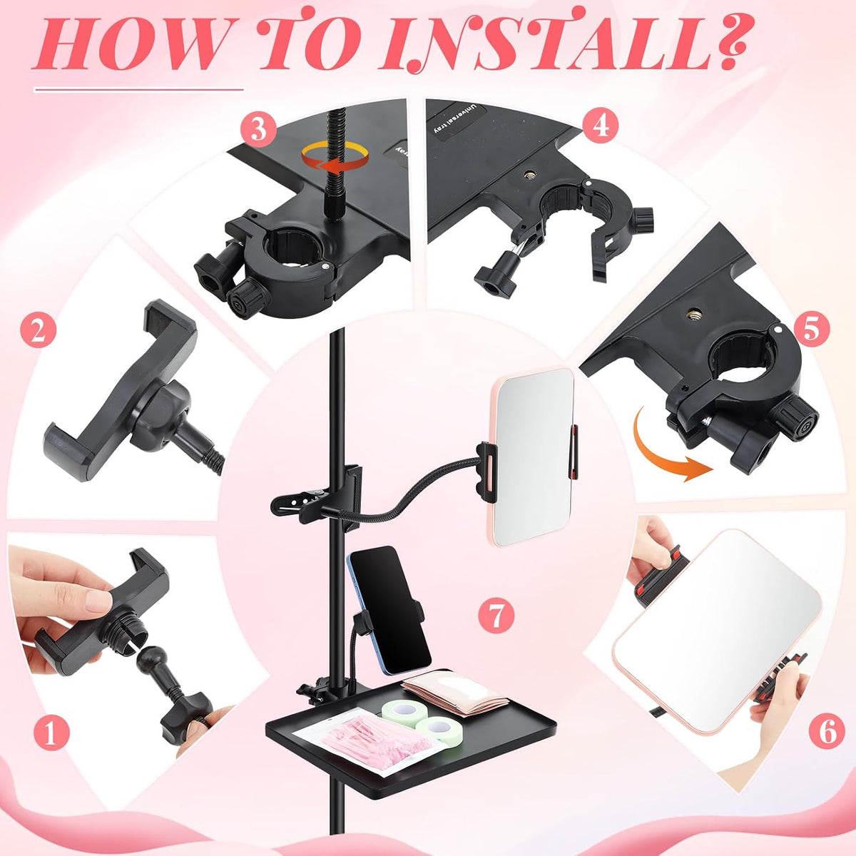 Adjustable Lash Tray Organizer for Lash Trays and Beauty Tools