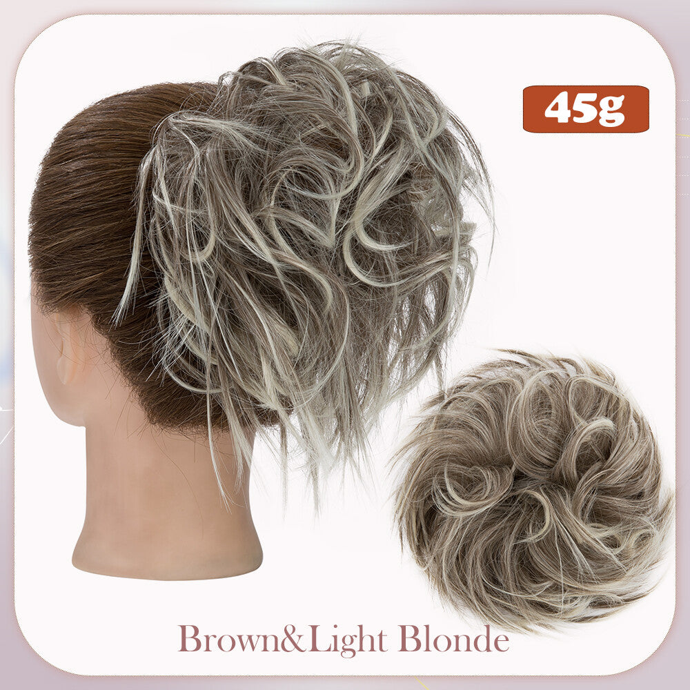 Large Messy Bun Hair Extension Wrap - Thick, Natural Look, Adjustable Updo