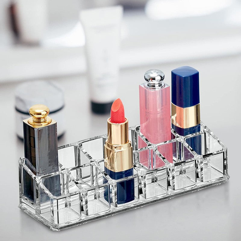 Acrylic Lipstick Organizer 12-Grid Desktop Makeup Storage Display