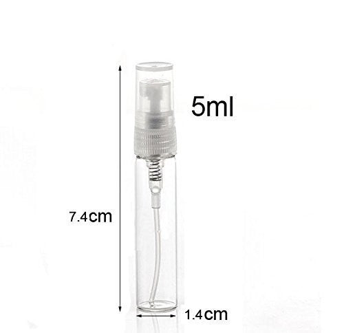 Glass Refillable Perfume Spray Bottles 5ml - Pack of 25 Travel Perfume Containers