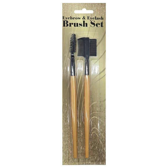 2 Piece Eyebrow Brush and Eyelash Comb Set - Makeup & Grooming Tools