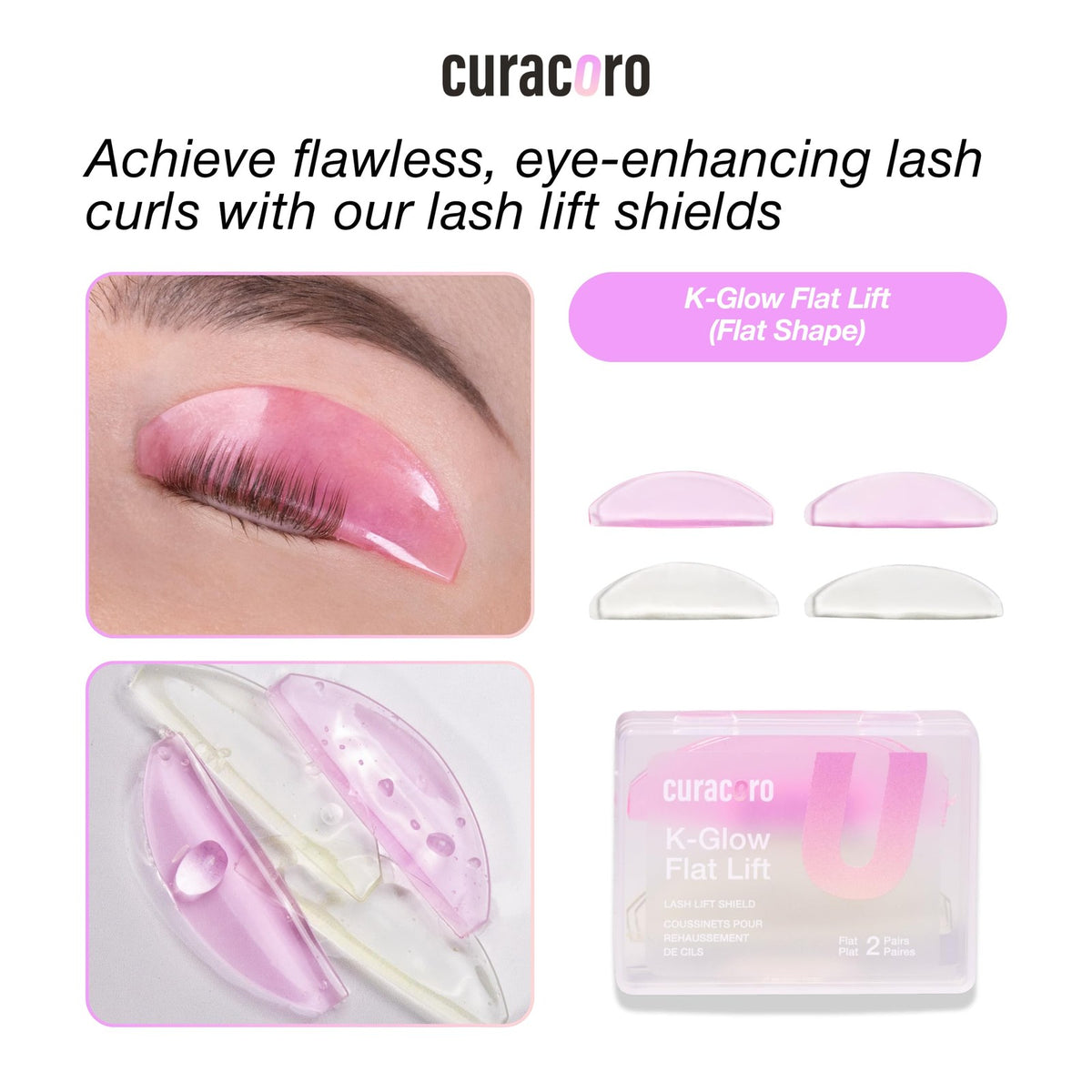 Self-Adhesive Lash Lift Shields - Flat Silicone Eyelash Perm Pads for Professional & Home Use