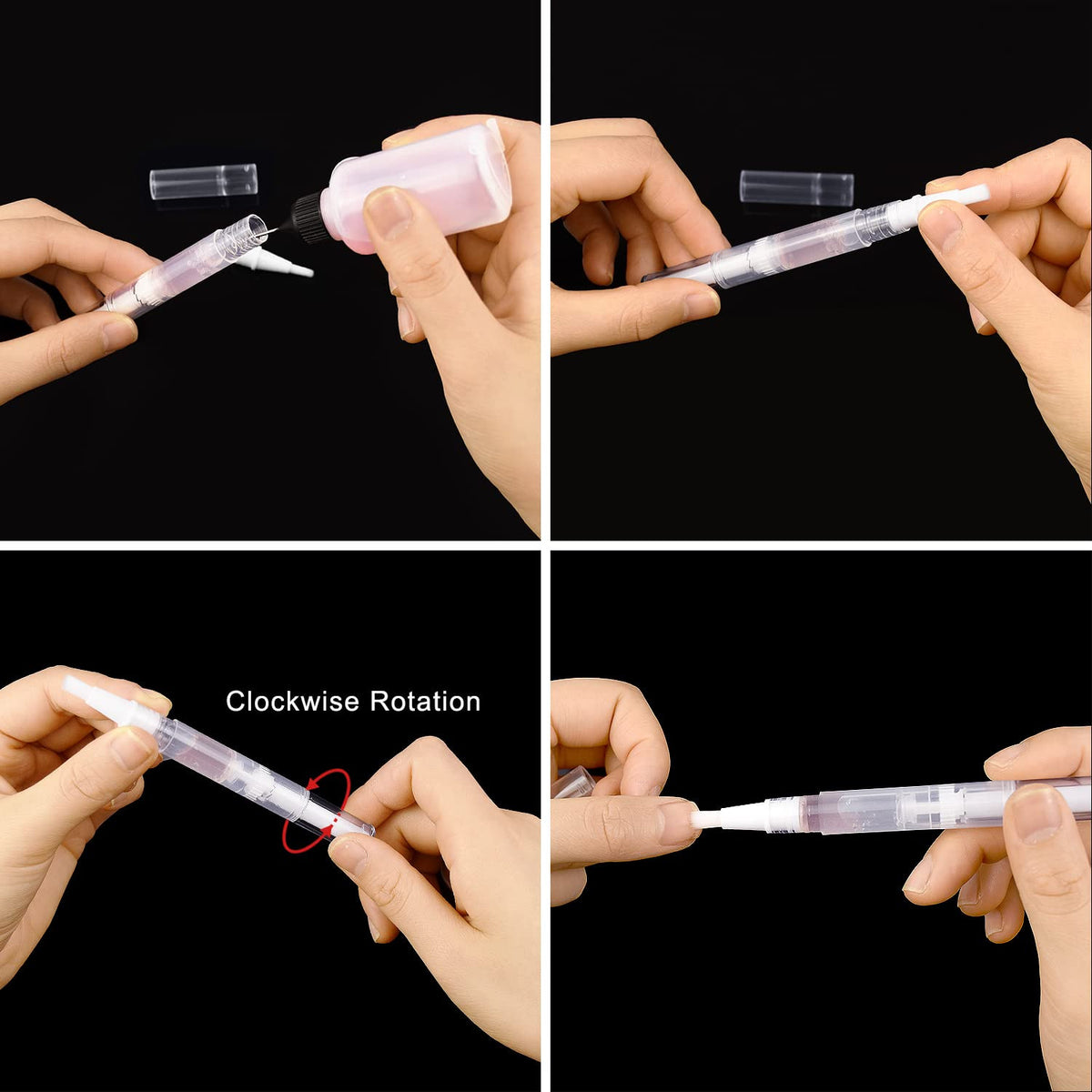 10 Pack 5ML Clear Cosmetic Twist Pen for Lip Gloss Nail Oil & More