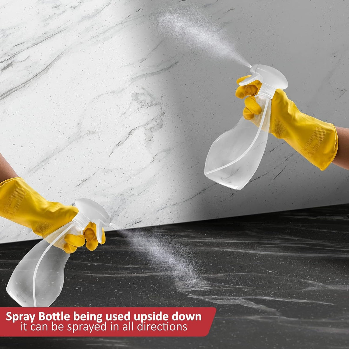 Leak-Proof 17oz Clear Spray Bottle Set for Cleaning Solutions & Plants