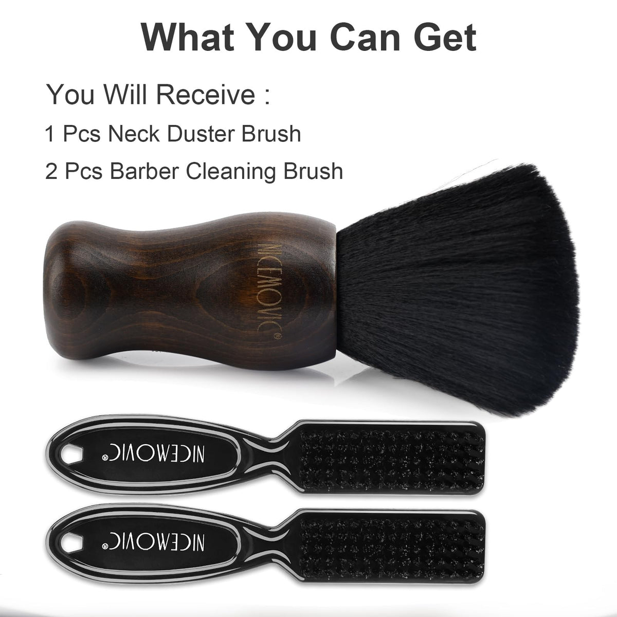 3-in-1 Barber Neck Duster Brush Set for Haircutting & Cleaning
