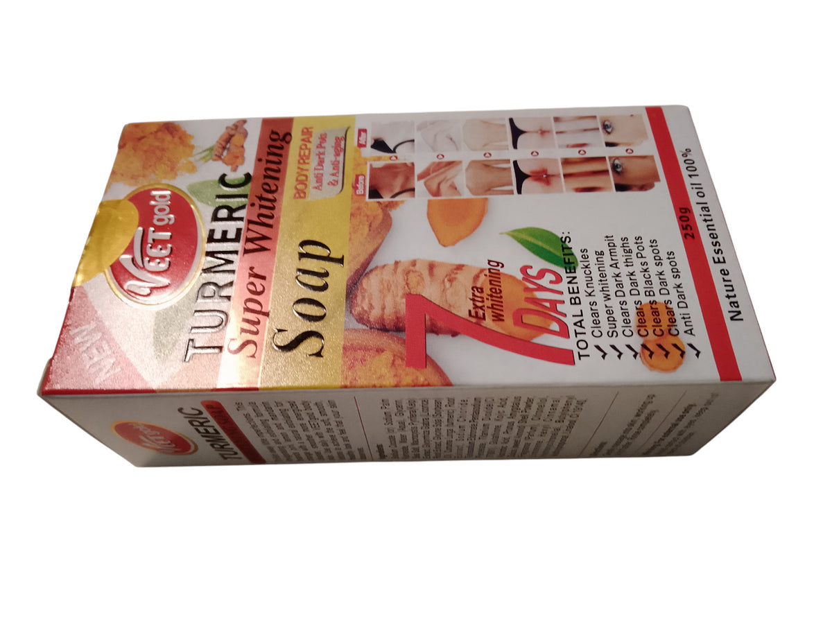 Veet Gold Turmeric Whitening Soap Bar for Dark Spots & Skin Brightening 250g