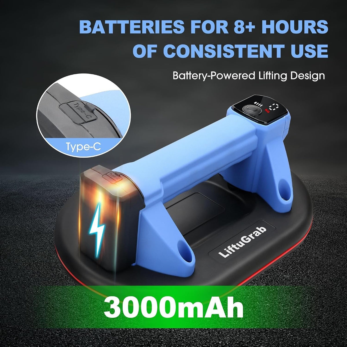 Electric Suction Cup with LED Display 551 lb Load Capacity 10-Inch Base