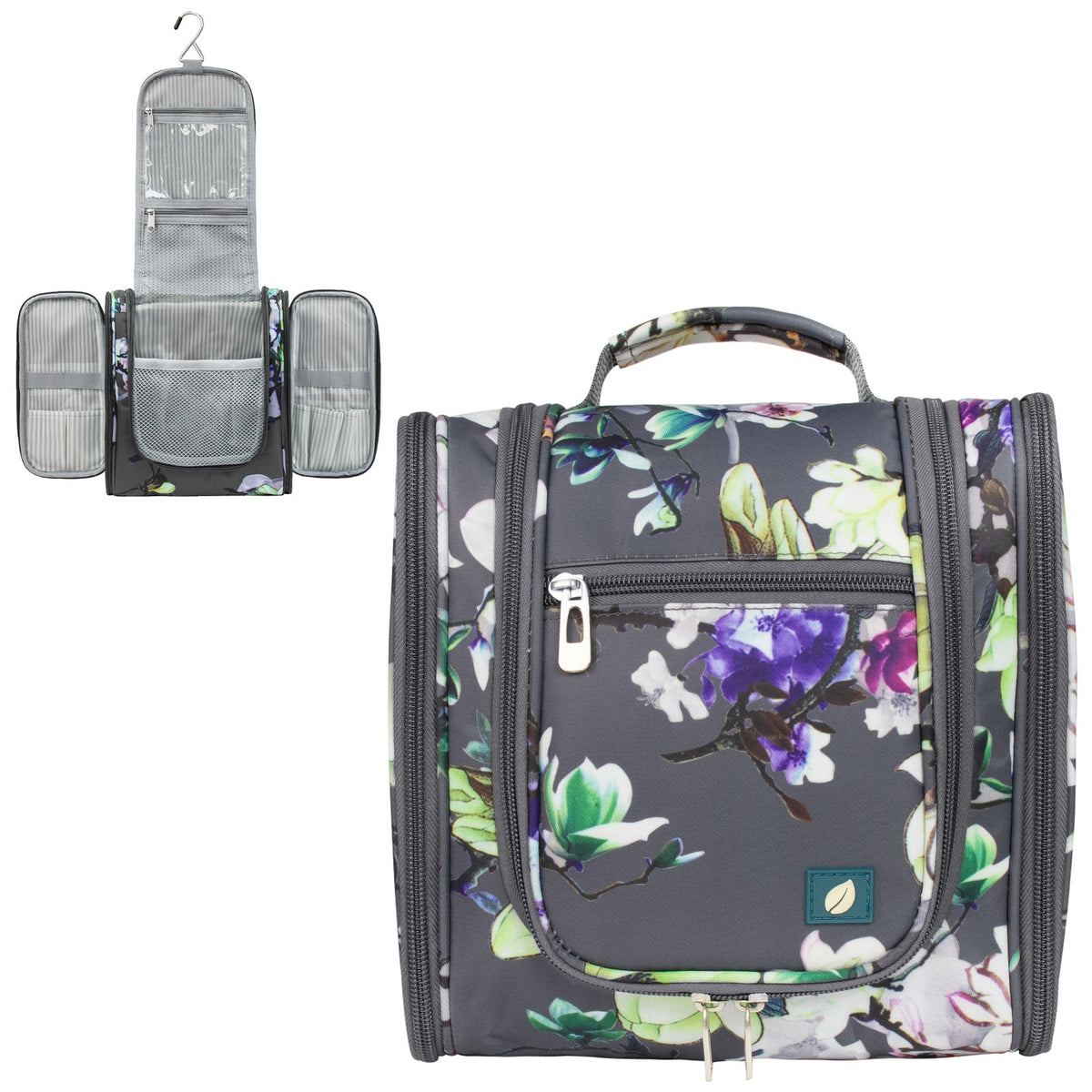 Travel Toiletry Bag Organizer - Hanging Cosmetic Case with Multiple Pockets