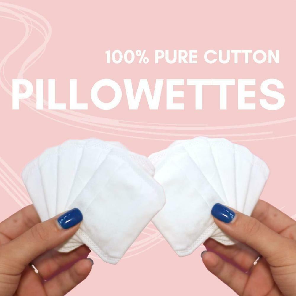 Pillowettes - 80 Cotton Makeup Remover & Skin Care Pads for Sensitive Skin