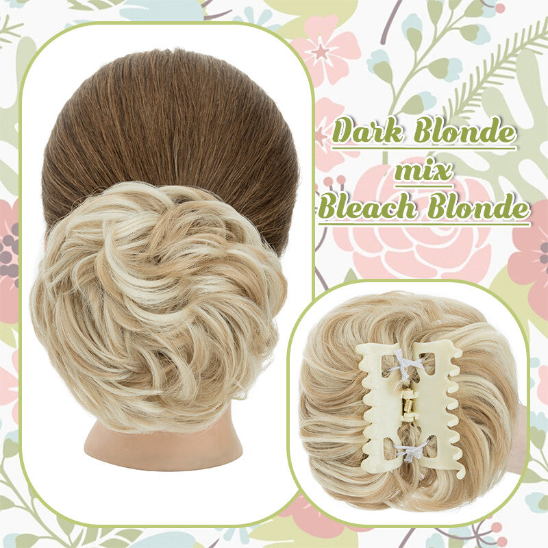 Messy Bun Claw Hair Clip Extensions - Curly Thick Updo Accessory