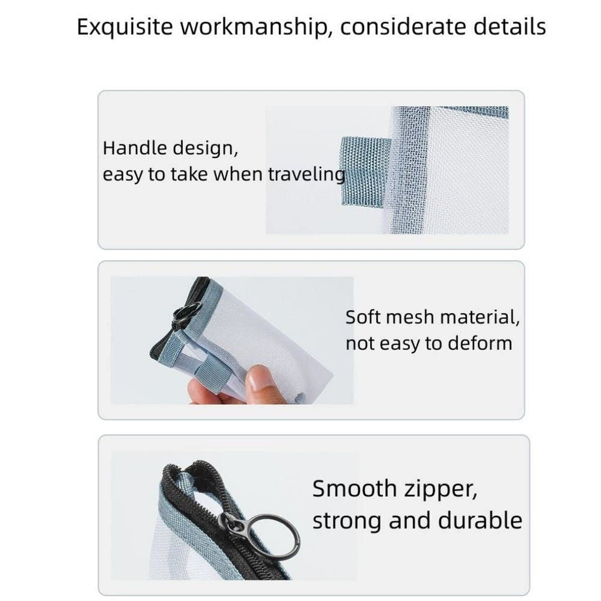 Mini Mesh Makeup Bags 2 Pack - Portable Cosmetic Organizer for Travel and Storage