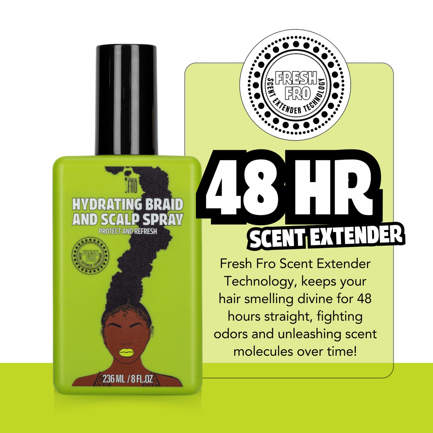 Hydrating Scalp & Hair Spray for Natural Hair - Moisturizing & Frizz Control, 8 oz