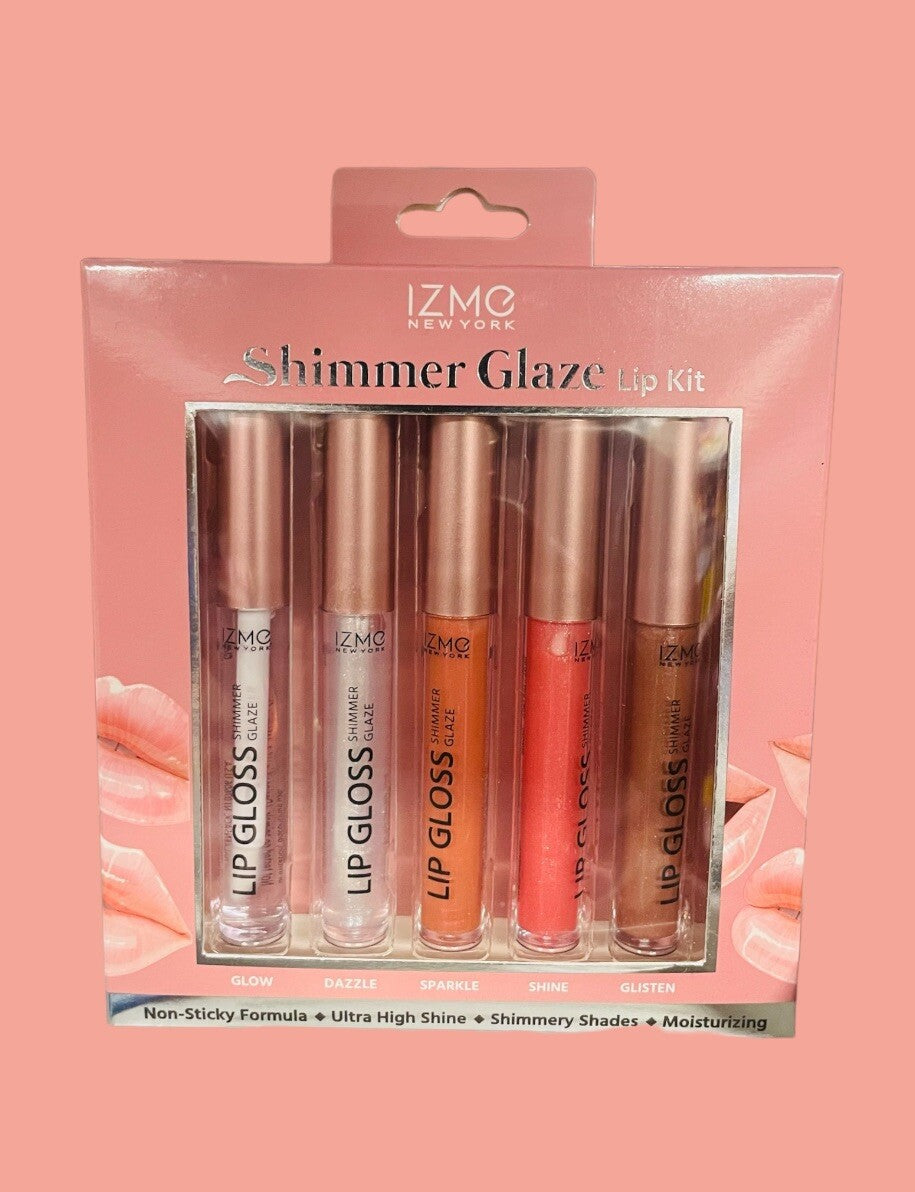 Shimmer Glaze Lip Kit - Ultra High Shine, Non-Sticky, Moisturizing Lip Gloss Set