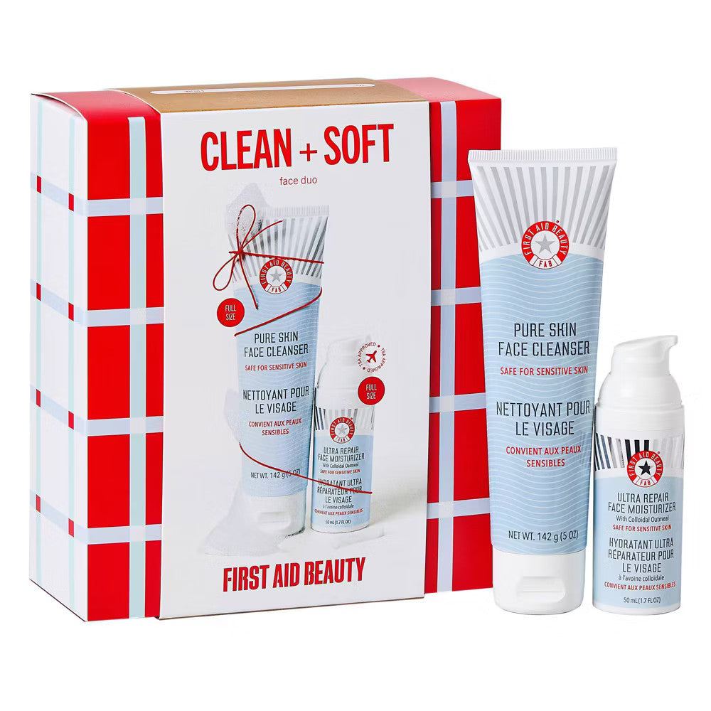 First Aid Beauty Holiday Skincare Gift Set - Face Cleanser & Moisturizer Duo