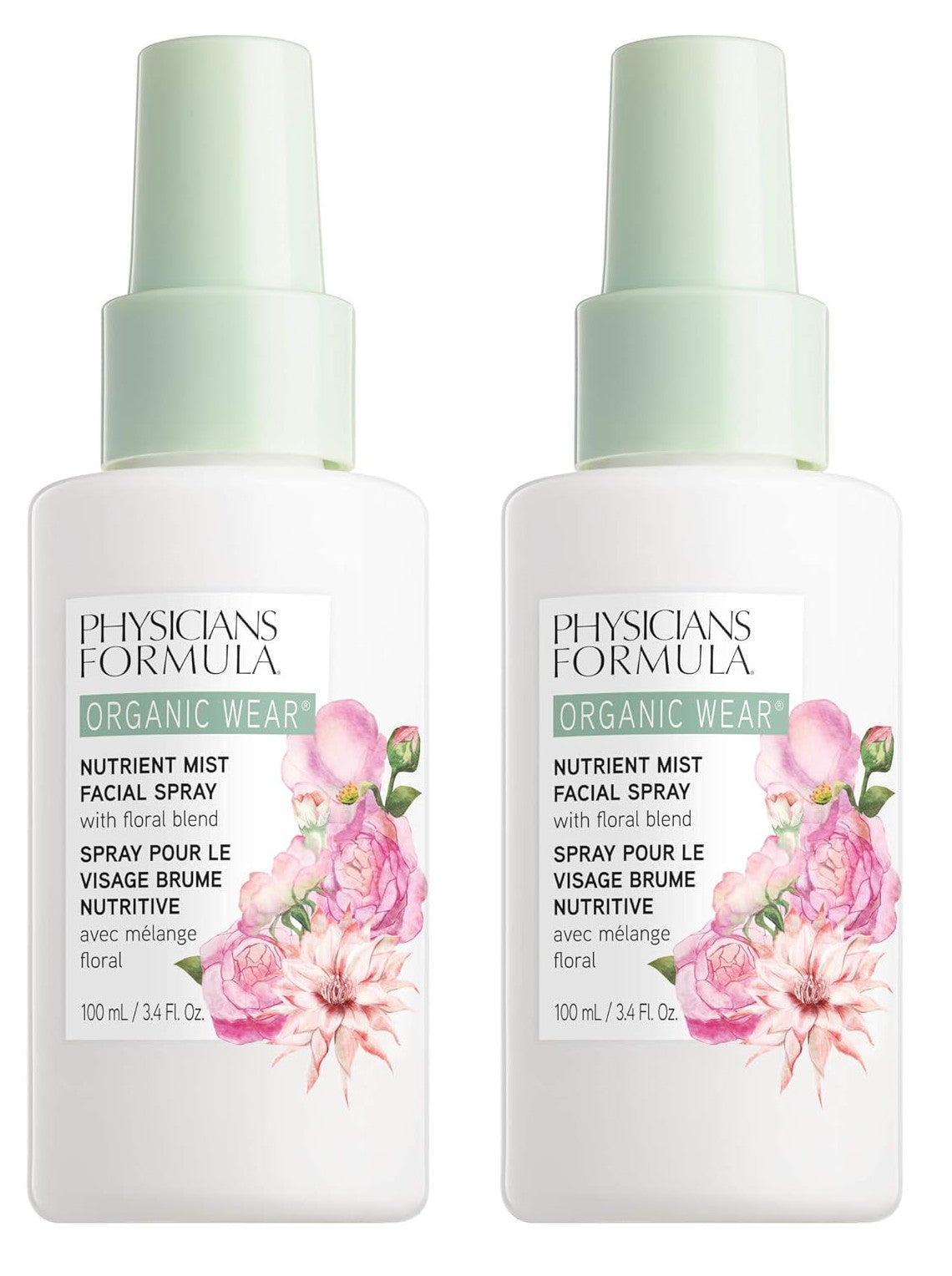 Organic Wear Nutrient Mist Facial Spray - 3.4 oz Dual Pack